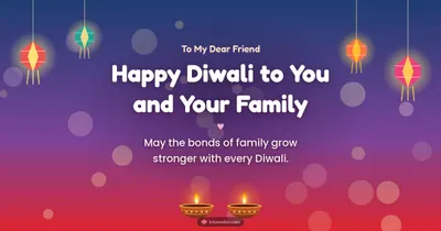 Happy Diwali to You and Your Family – Family & Friends Diwali wishes image in English (landscape)