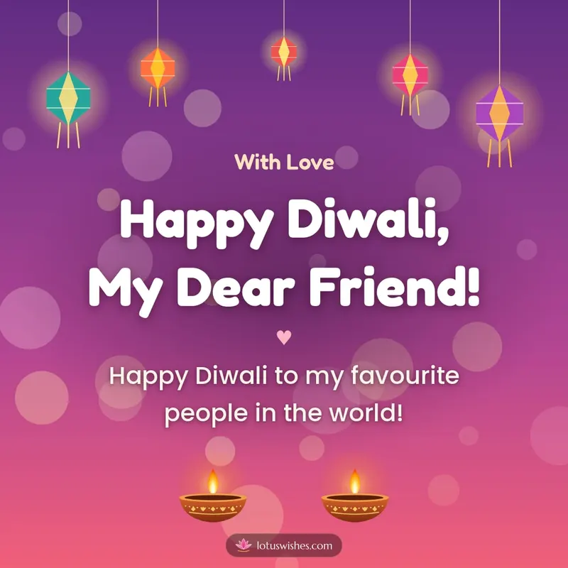 Happy Diwali, My Dear Friend! – Family & Friends Diwali wishes image in English (square)