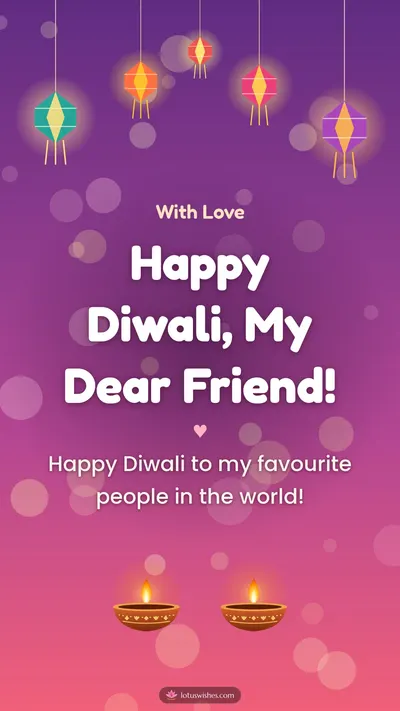 Happy Diwali, My Dear Friend! – Family & Friends Diwali wishes image in English (story)