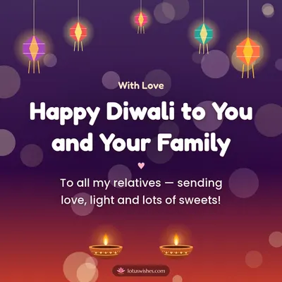 Happy Diwali to You and Your Family – Family & Friends Diwali wish in English