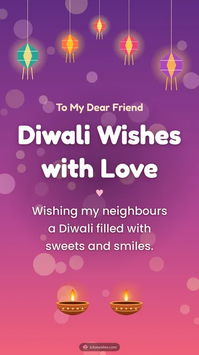 Diwali Wishes with Love – Family & Friends Diwali wishes image in English (story)