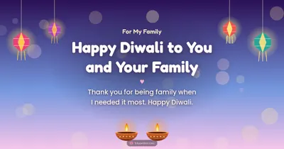 Happy Diwali to You and Your Family – Family & Friends Diwali wishes image in English (landscape)