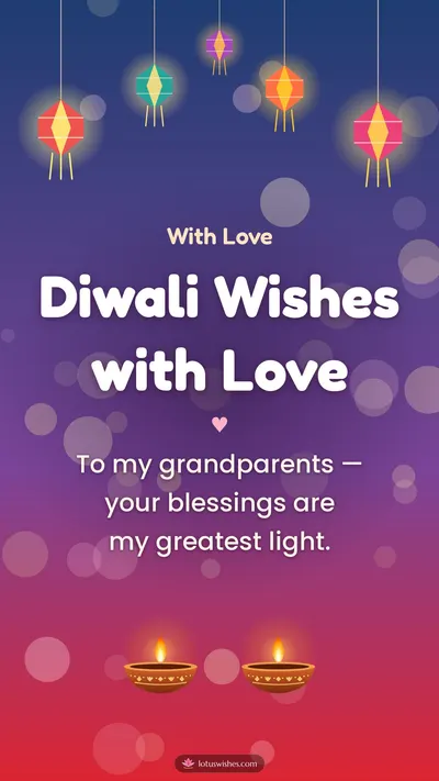 Diwali Wishes with Love – Family & Friends Diwali wishes image in English (story)