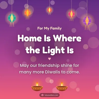Home Is Where the Light Is – Family & Friends Diwali wish in English