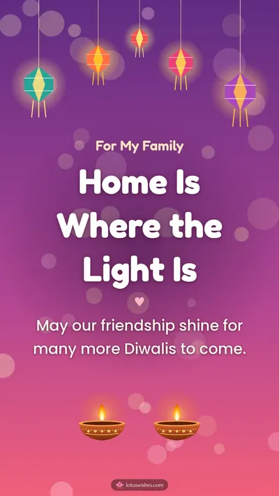 Home Is Where the Light Is – Family & Friends Diwali wishes image in English (story)
