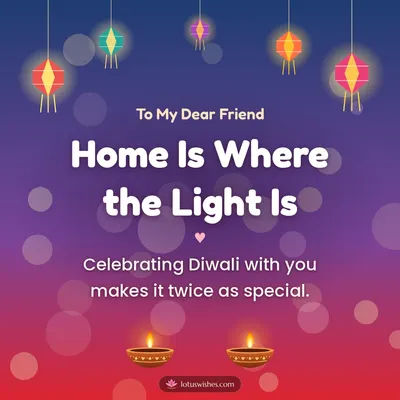 Home Is Where the Light Is – Family & Friends Diwali wish in English