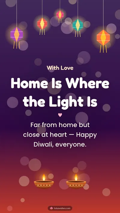Home Is Where the Light Is – Family & Friends Diwali wishes image in English (story)