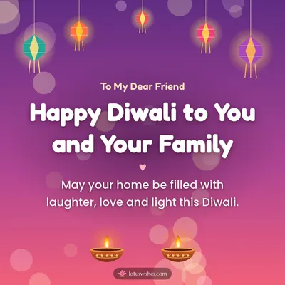 Happy Diwali to You and Your Family – Family & Friends Diwali wish in English