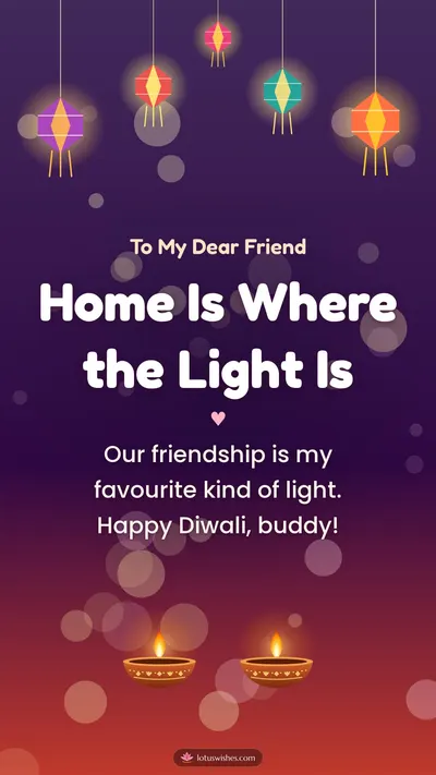 Home Is Where the Light Is – Family & Friends Diwali wishes image in English (story)