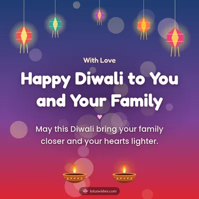 Happy Diwali to You and Your Family – Family & Friends Diwali wish in English