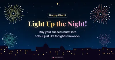 Light Up the Night! – Fireworks Diwali wishes image in English (landscape)