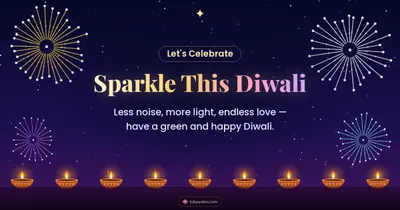 Sparkle This Diwali – Fireworks Diwali wishes image in English (landscape)
