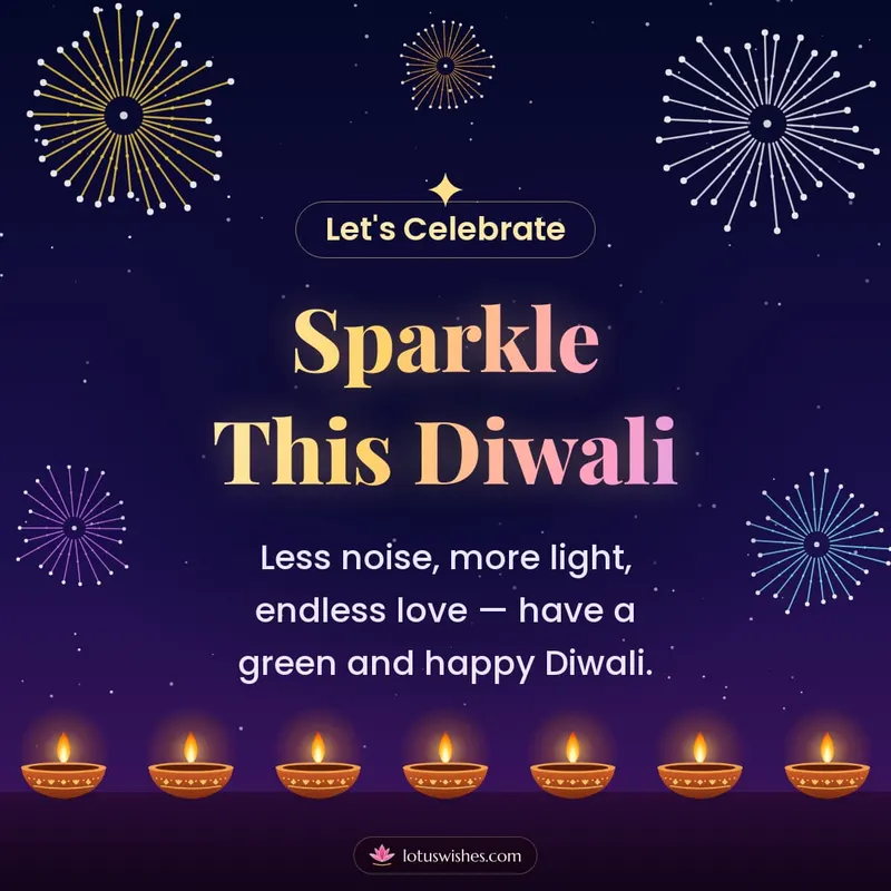 Sparkle This Diwali – Fireworks Diwali wishes image in English (square)