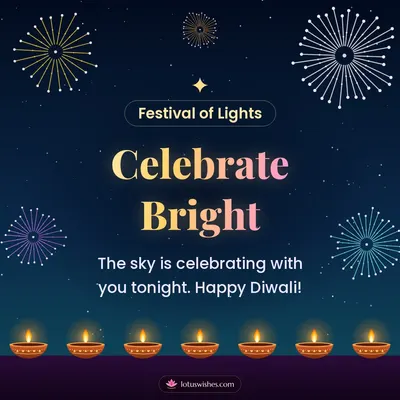 Celebrate Bright – Fireworks Diwali wish in English