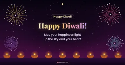 Happy Diwali! – Fireworks Diwali wishes image in English (landscape)