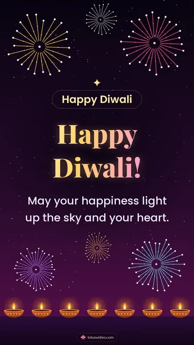 Happy Diwali! – Fireworks Diwali wishes image in English (story)