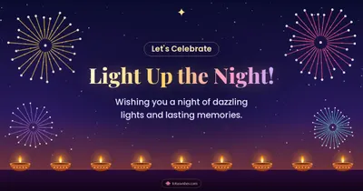Light Up the Night! – Fireworks Diwali wishes image in English (landscape)