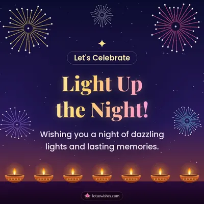 Light Up the Night! – Fireworks Diwali wish in English