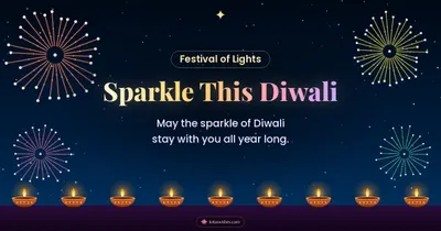 Sparkle This Diwali – Fireworks Diwali wishes image in English (landscape)