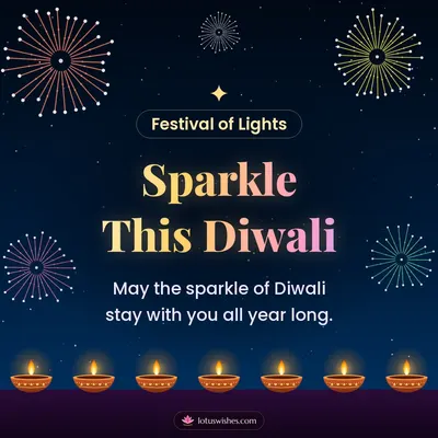 Sparkle This Diwali – Fireworks Diwali wishes image in English (square)