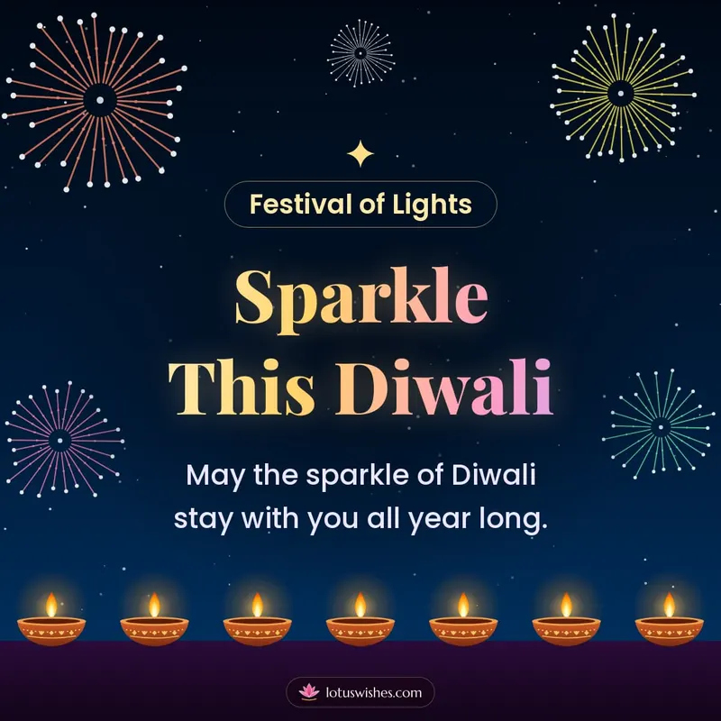 Sparkle This Diwali – Fireworks Diwali wishes image in English (square)