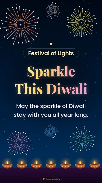 Sparkle This Diwali – Fireworks Diwali wishes image in English (story)