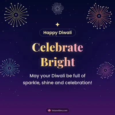 Celebrate Bright – Fireworks Diwali wish in English