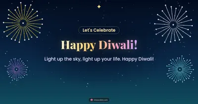 Happy Diwali! – Fireworks Diwali wishes image in English (landscape)