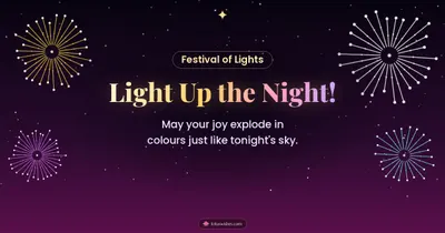 Light Up the Night! – Fireworks Diwali wishes image in English (landscape)