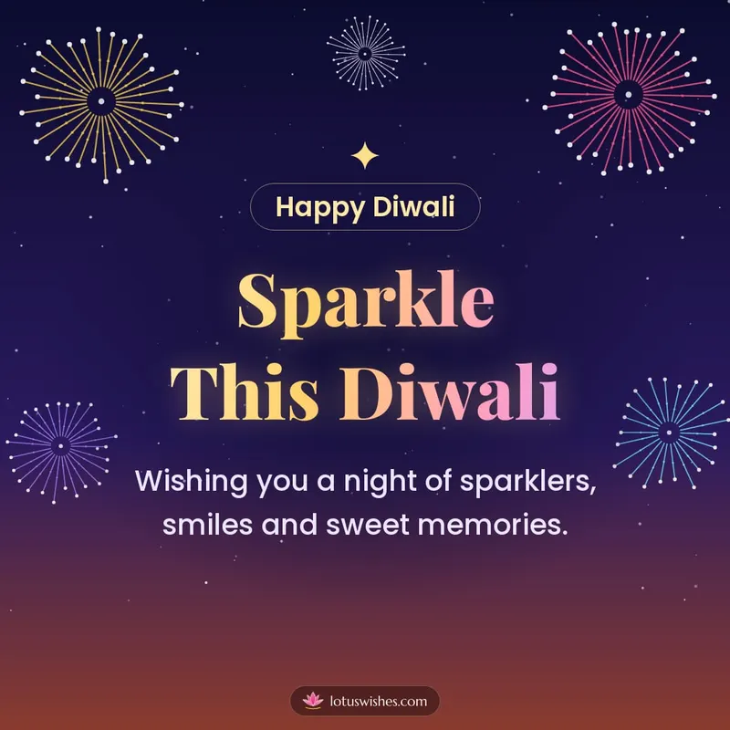 Sparkle This Diwali – Fireworks Diwali wishes image in English (square)