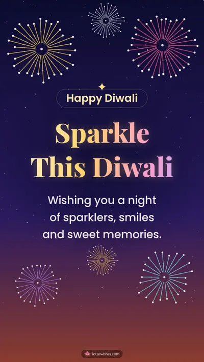 Sparkle This Diwali – Fireworks Diwali wishes image in English (story)
