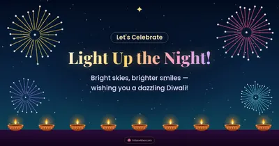 Light Up the Night! – Fireworks Diwali wishes image in English (landscape)