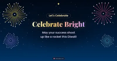 Celebrate Bright – Fireworks Diwali wishes image in English (landscape)
