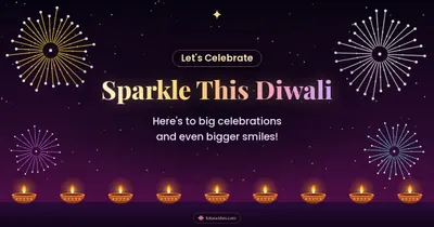Sparkle This Diwali – Fireworks Diwali wishes image in English (landscape)