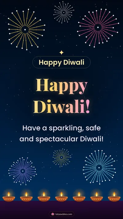 Happy Diwali! – Fireworks Diwali wishes image in English (story)
