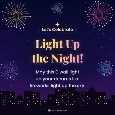 Light Up the Night! – Fireworks Diwali wish in English