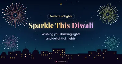 Sparkle This Diwali – Fireworks Diwali wishes image in English (landscape)