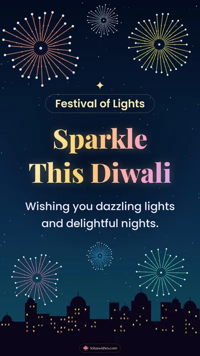 Sparkle This Diwali – Fireworks Diwali wishes image in English (story)