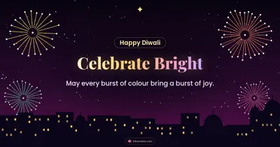 Celebrate Bright – Fireworks Diwali wishes image in English (landscape)