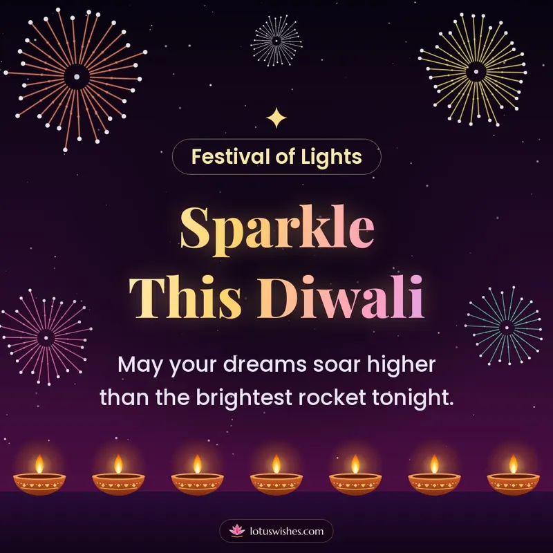 Sparkle This Diwali – Fireworks Diwali wishes image in English (square)