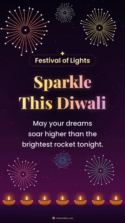 Sparkle This Diwali – Fireworks Diwali wishes image in English (story)