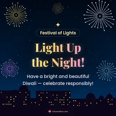 Light Up the Night! – Fireworks Diwali wish in English