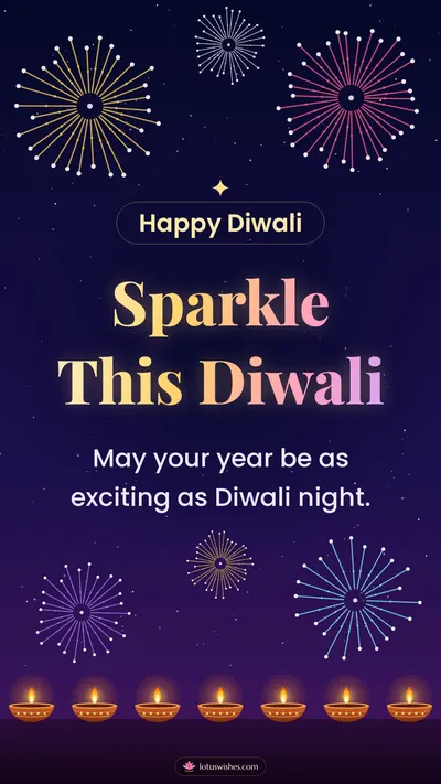 Sparkle This Diwali – Fireworks Diwali wishes image in English (story)