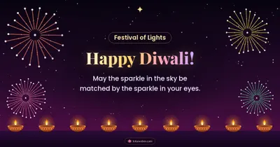 Happy Diwali! – Fireworks Diwali wishes image in English (landscape)