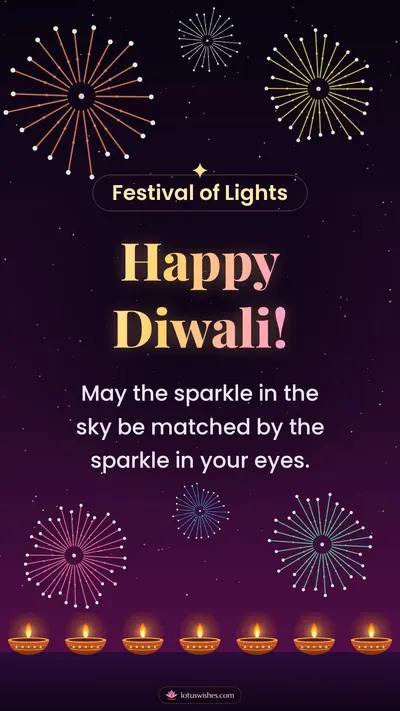 Happy Diwali! – Fireworks Diwali wishes image in English (story)