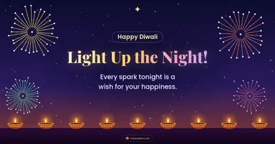Light Up the Night! – Fireworks Diwali wishes image in English (landscape)