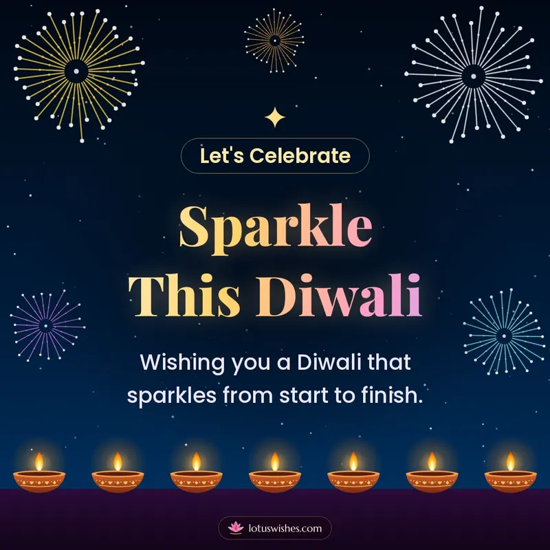 Sparkle This Diwali – Fireworks Diwali wishes image in English (square)