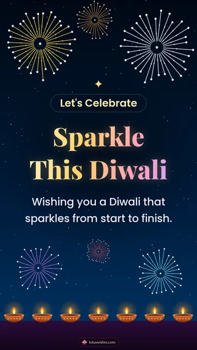 Sparkle This Diwali – Fireworks Diwali wishes image in English (story)