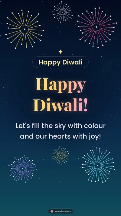Happy Diwali! – Fireworks Diwali wishes image in English (story)
