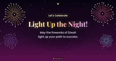 Light Up the Night! – Fireworks Diwali wishes image in English (landscape)